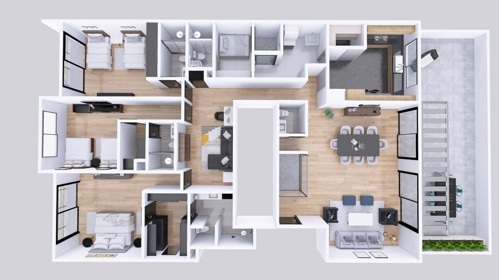 Deluxe Penthouse 4 Bedrooms Terrace
